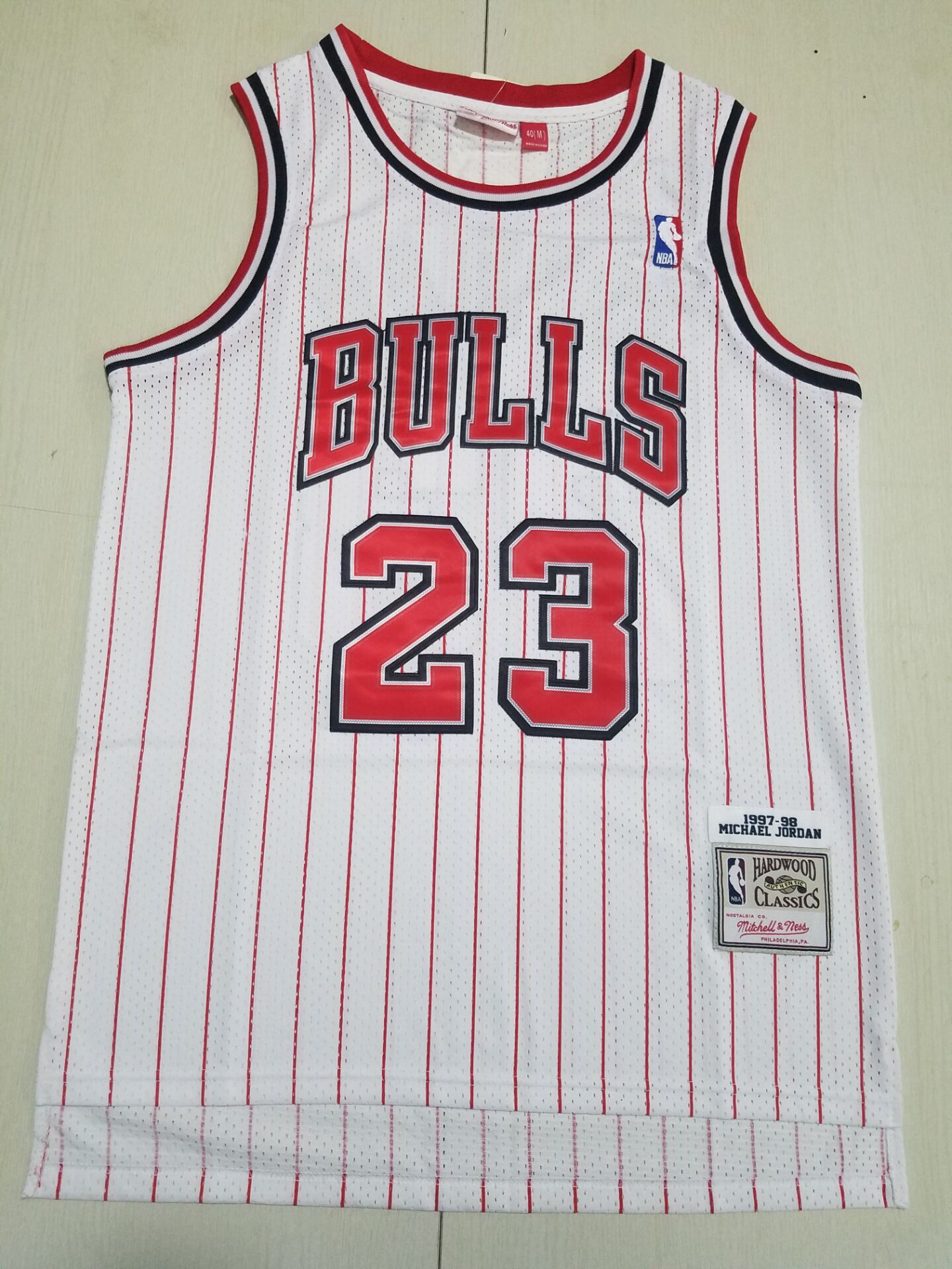 Men Chicago Bulls #23 Jordan White Stripe 2022 NBA Jersey